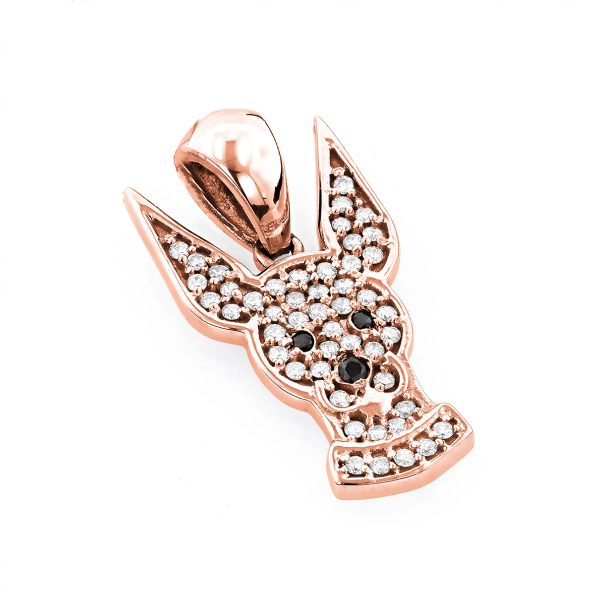 Black And White Diamond Dog Pendant 0.51ct 14K White Gold 3 Black And White Diamond Dog Pendant 0.51ct 14K White Gold - Image 3