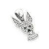 Black And White Diamond Dog Pendant 0.51ct 14K White Gold