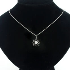 Black And White Diamond Flower Lace Pendant 0.30ct 14K White Gold 6 Black And White Diamond Flower Lace Pendant 0.30ct 14K White Gold -Urban Jewels Shop black and white diamond flower pendant 030ct 14k lace jewelry 3