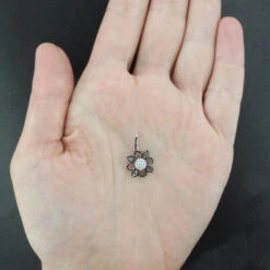 Black And White Diamond Flower Lace Pendant 0.30ct 14K White Gold 7 Black And White Diamond Flower Lace Pendant 0.30ct 14K White Gold -Urban Jewels Shop black and white diamond flower pendant 030ct 14k lace jewelry 4