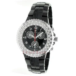 Black Ceramic Aqua Master Diamond Watch 1.25ct