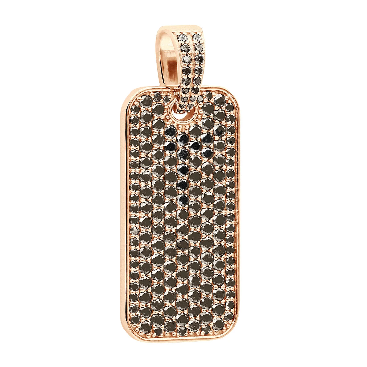 2 Inch Men's Black Diamond Dog Tag Pendant 14K White Gold 7.5ct 3 2 Inch Men's Black Diamond Dog Tag Pendant 14K White Gold 7.5ct - Image 3