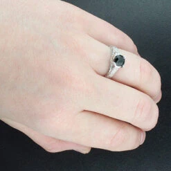 2ct Antinque White And Black Diamond Engagement Ring 14K White Gold 5 2ct Antinque White And Black Diamond Engagement Ring 14K White Gold -Urban Jewels Shop black diamond engagement ring 14k 2ct p 45760bod