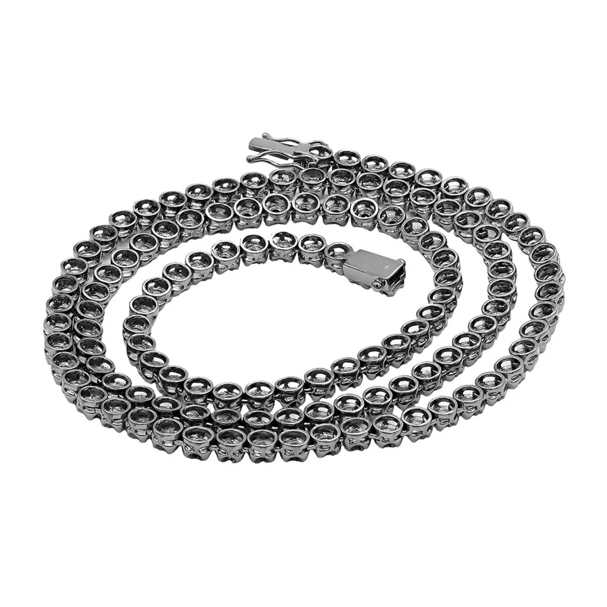 Black Diamond 10K Black Gold Eternity Diamond Chain Necklace 20in-40in 2 Black Diamond 10K Black Gold Eternity Diamond Chain Necklace 20in-40in - Image 2