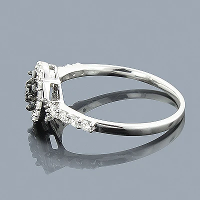 Black Diamond Promise Ring 14K White Gold 0.52ct 2 Black Diamond Promise Ring 14K White Gold 0.52ct - Image 2