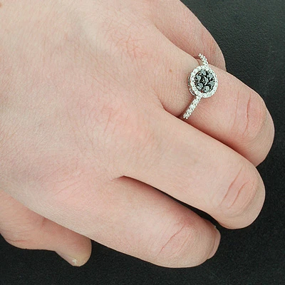 Black Diamond Promise Ring 14K White Gold 0.52ct 3 Black Diamond Promise Ring 14K White Gold 0.52ct - Image 3