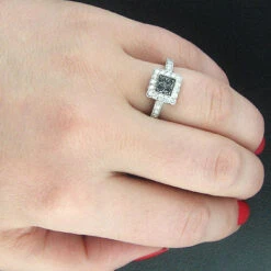 14K White Gold White & Black Diamond Ring 0.64ct -Urban Jewels Shop black diamond rings 14k white black diamond ring 064ct p 6696bod