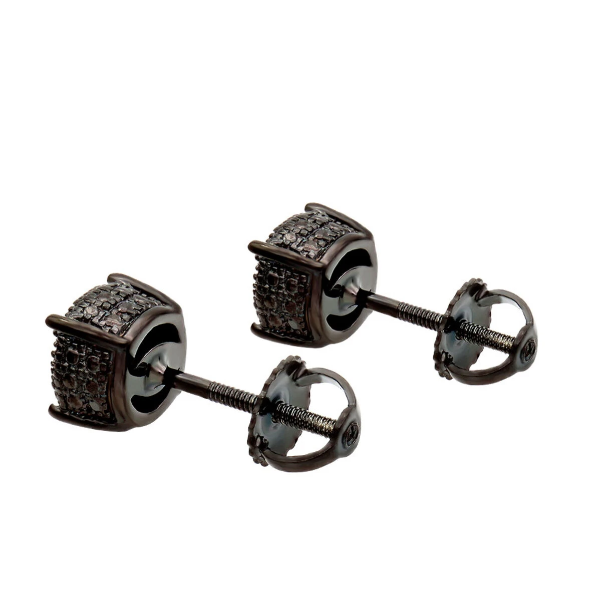 Black Diamond Stud Earrings 0.25ct Sterling Silver 2 Black Diamond Stud Earrings 0.25ct Sterling Silver - Image 2