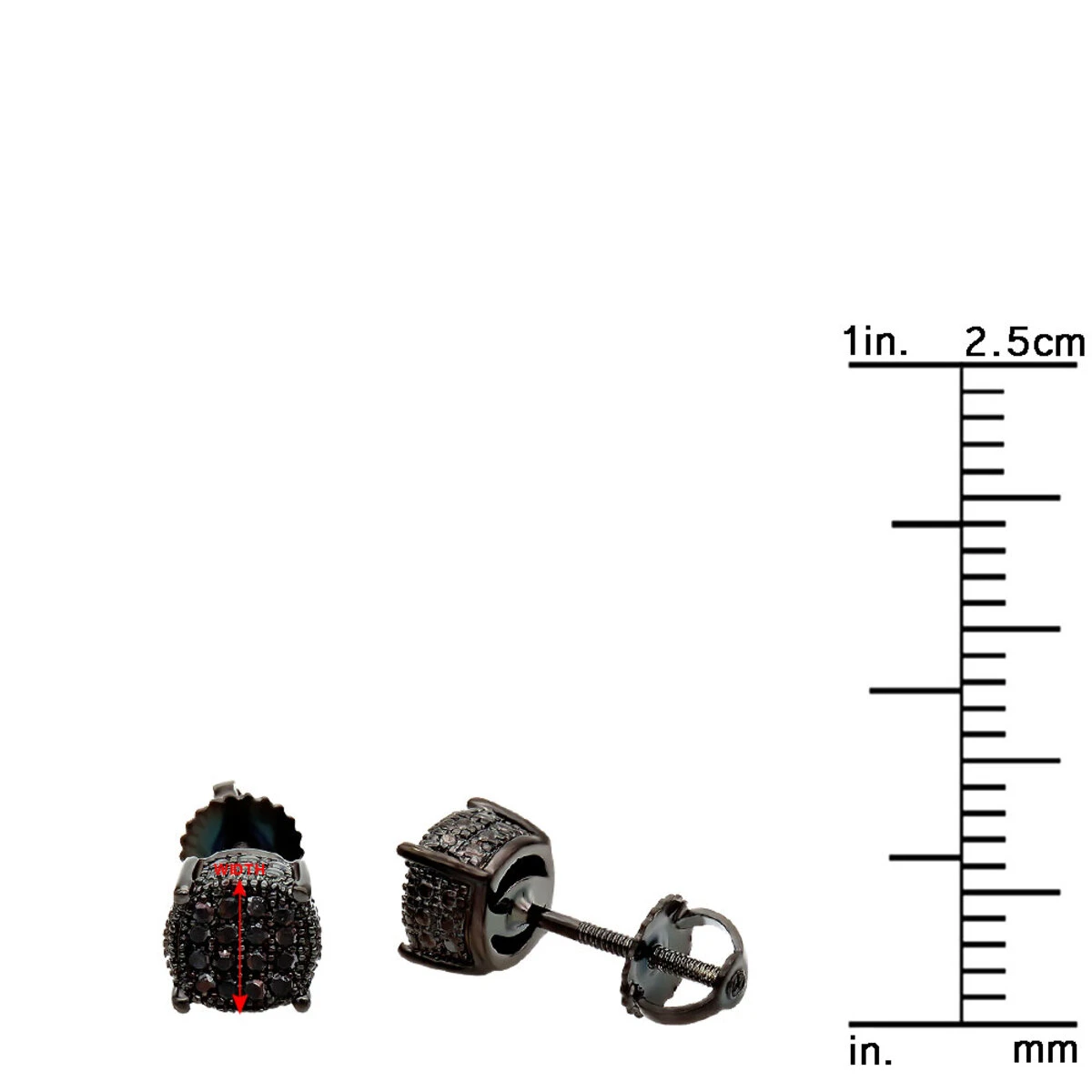 Black Diamond Stud Earrings 0.25ct Sterling Silver 4 Black Diamond Stud Earrings 0.25ct Sterling Silver - Image 4