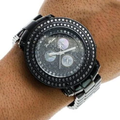 Hip Hop Oversized Black Diamond Watch For Men Joe Rodeo Junior 8ct -Urban Jewels Shop black diamond watch by joe rodeo junior 800ct p 42975 bod2