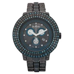 Blue And Black Diamond Joe Rodeo Pilot Men's Watch 17ct