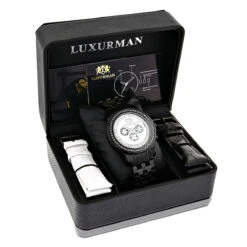 Black Diamond Luxurman Men's Watch 2.25ct -Urban Jewels Shop black diamond watches luxurman mens watch 225ct 4