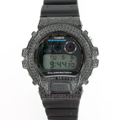 Casio Black G-Shock Bezel Iced Out With Crystals -Urban Jewels Shop black g shock bezel iced out with crystals 3