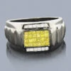14K Black Plated Gold Yellow Diamond Ring For Men Or Women 1 Carat