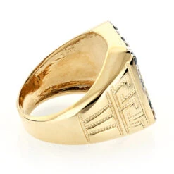 Black Onyx And Diamond 14K White Gold Men's White Blue Diamond Ring 1.68ct -Urban Jewels Shop black onyx and diamond rings 14k gold mens white blue diamond ring 168ct backye