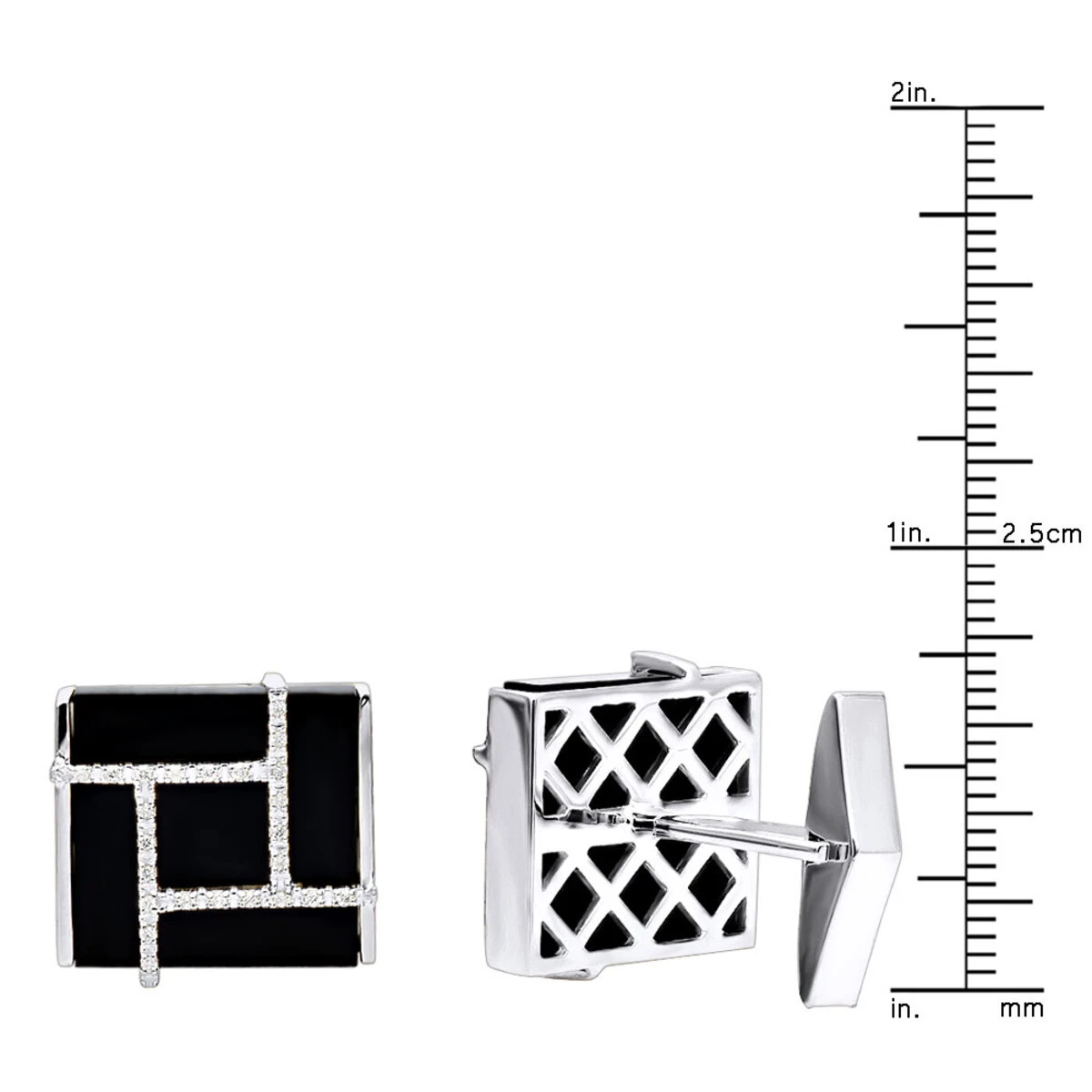 Black Onyx And Diamonds 14K Yellow Gold Men's Cufflinks 10 Black Onyx And Diamonds 14K Yellow Gold Men's Cufflinks - Image 10