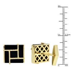 Black Onyx And Diamonds 14K Yellow Gold Men's Cufflinks 22 Black Onyx And Diamonds 14K Yellow Gold Men's Cufflinks -Urban Jewels Shop black onyx and diamonds 14k gold mens cufflinks rulerye