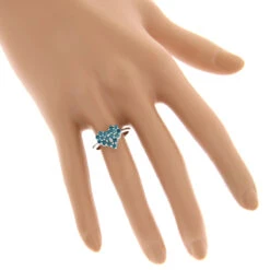Blue Diamond Heart Ring 0.68ct 14K White Gold -Urban Jewels Shop blue diamond heart ring 068ct 14k gold p 46858 bodwh