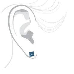 Blue White Diamond Earrings Studs 0.61ct Sterling Silver -Urban Jewels Shop blue white diamond earrings studs 061ct sterling silver 3