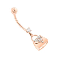 14K Yellow Gold Diamond Purse Belly Button Ring 0.29 -Urban Jewels Shop body jewelry 14k diamond purse belly button ring 029 p 35764 ro