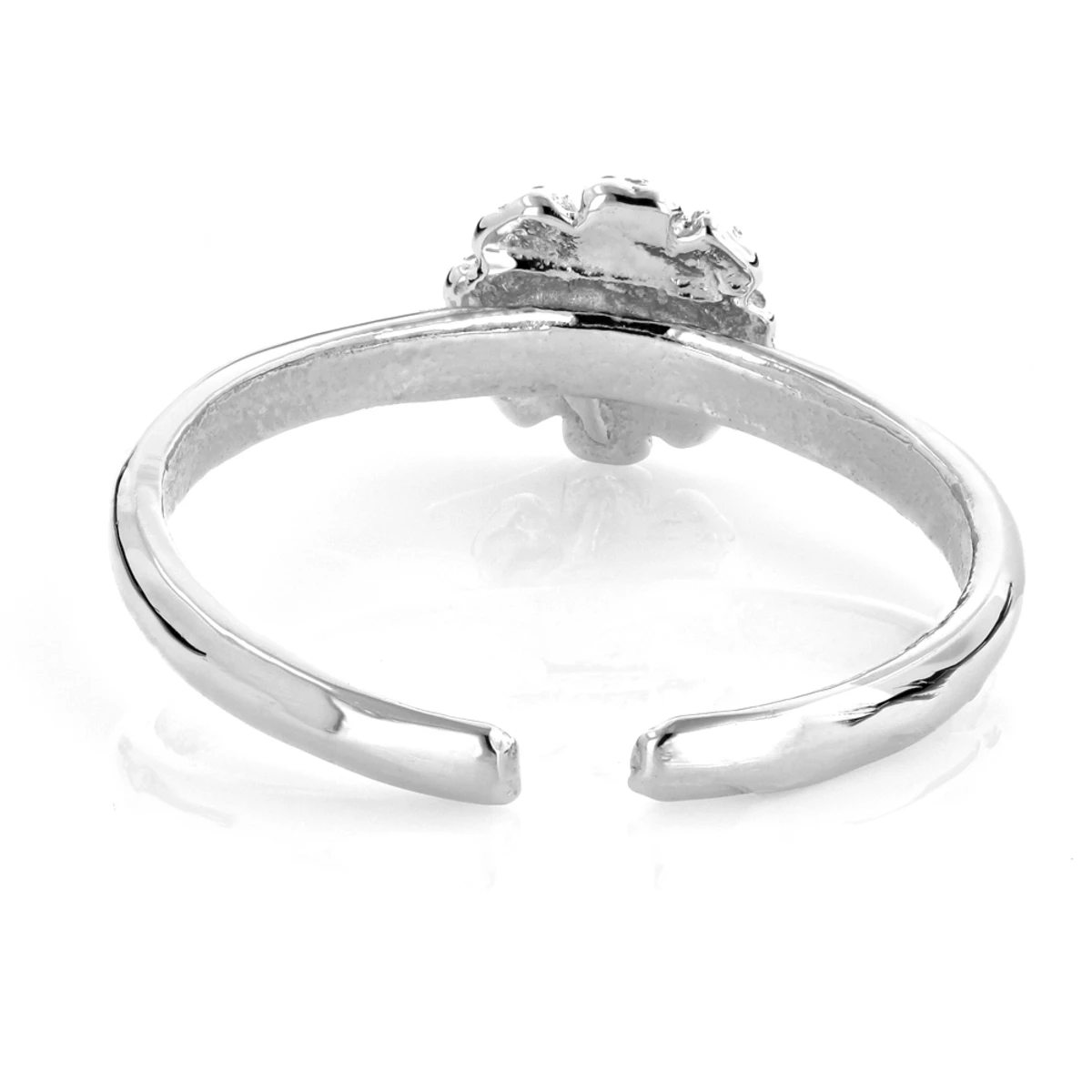 Adjustable Solid 14K White Gold Toe Ring Flower 4 Adjustable Solid 14K White Gold Toe Ring Flower - Image 4