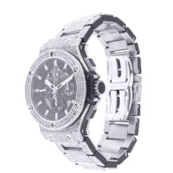 Bust Down Hublot Diamond Watch For Men 44mm Big Band Aero Black Dial 16.5ct -Urban Jewels Shop bust down hublot diamond watch for men 44mm big band aero black dial 165ct 968674 ruler