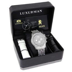 Bust Down Luxurman Raptor Men's Diamond Watch 4 Carat -Urban Jewels Shop bust down watches fully iced out luxurman mens diamond watch 4 carat raptor 968538 box