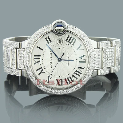 Custom Cartier Ballon Diamond Watch For Men 14.37ct 1 Custom Cartier Ballon Diamond Watch For Men 14.37ct