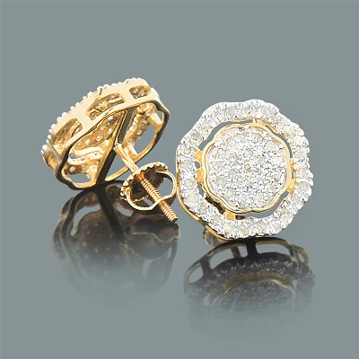 Champagne Color Diamond Earrings 0.60ct 10K Yellow Gold 1 Champagne Color Diamond Earrings 0.60ct 10K Yellow Gold