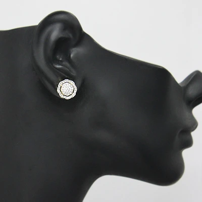 Champagne Color Diamond Earrings 0.60ct 10K Yellow Gold 2 Champagne Color Diamond Earrings 0.60ct 10K Yellow Gold - Image 2