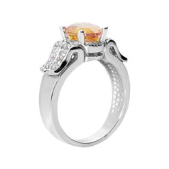 14K White Gold Ladies Citrine & Diamond Ring 0.24ctd 2ctc 6 14K White Gold Ladies Citrine & Diamond Ring 0.24ctd 2ctc -Urban Jewels Shop citrine rings 14k gold ladies diamond ring 024ctd 2ctc p 29381 back white