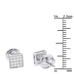 Classic Diamond Stud Earrings 0.11ct 10K White Gold -Urban Jewels Shop classic diamond stud earrings 011ct 10k gold rulerwh