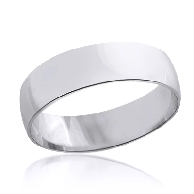 Classic Thin Men's Wedding Band Solid 14K White Gold 6mm 1 Classic Thin Men's Wedding Band Solid 14K White Gold 6mm