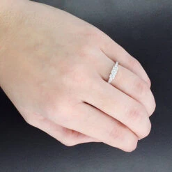 Thin 14K White Gold Cluster Diamond Flower Ring 0.34ct For Ladies 5 Thin 14K White Gold Cluster Diamond Flower Ring 0.34ct For Ladies -Urban Jewels Shop cluster rings ladies diamond flower ring 034ct 14k gold p 49981bod