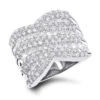 Ladies 3.50 Carat Diamond Cocktail Ring 14K White Gold