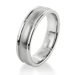Comfort Fit Platinum Wedding Band For Men - Custom Made
