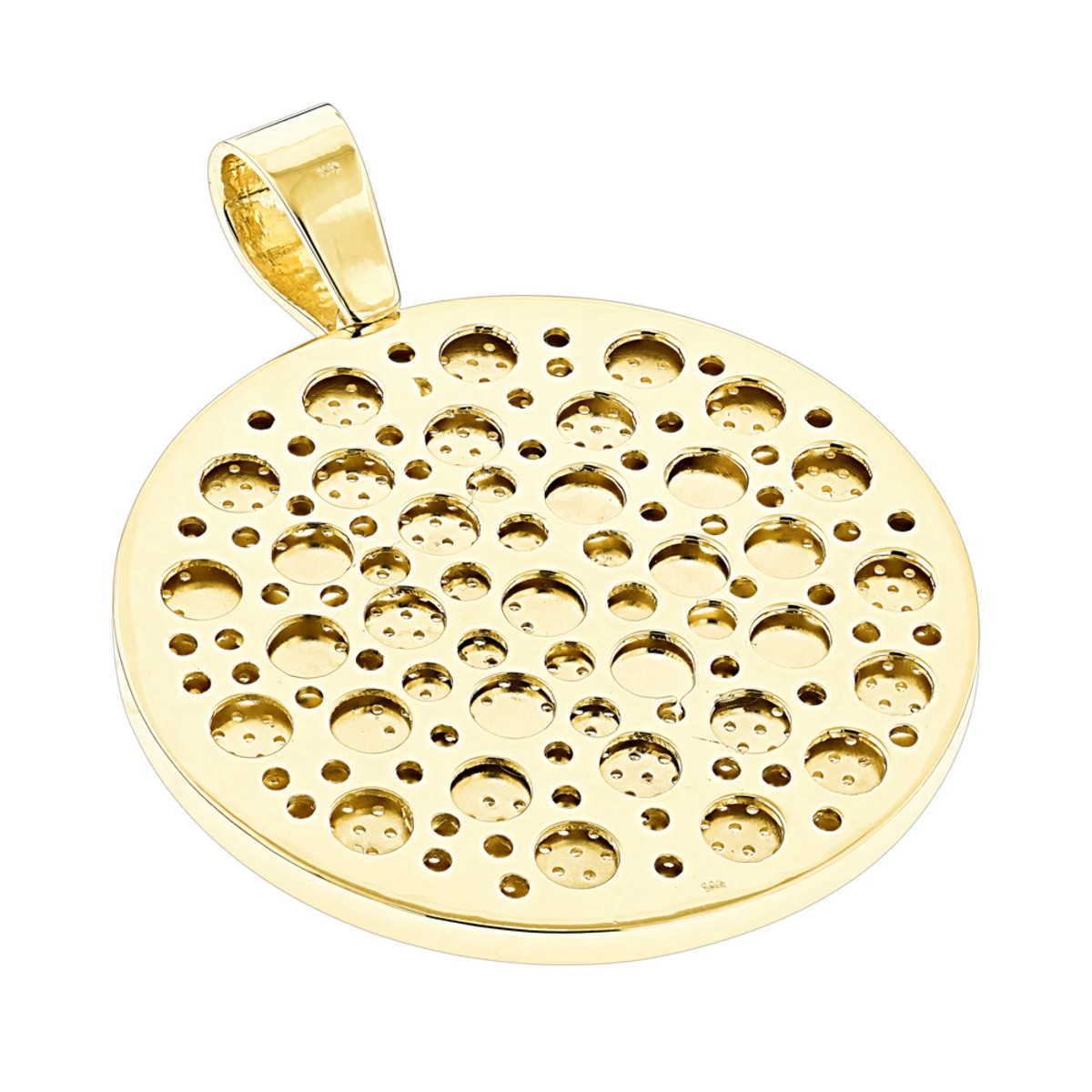 Custom 10K Yellow Gold Diamond Initial Pendant For Men 6.5ct Large Round Medallion 4 Custom 10K Yellow Gold Diamond Initial Pendant For Men 6.5ct Large Round Medallion - Image 4