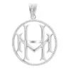 14K White Gold Round Diamond Initial Pendant For Men 1.75