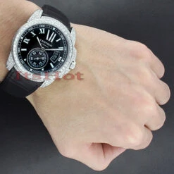Custom Cartier De Calibre Men's Diamond Watch 9.25ct -Urban Jewels Shop custom cartier de calibre mens diamond watch 925ct p 49101bod