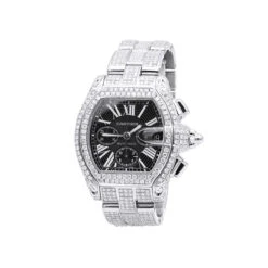 Cartier Roadster Diamond Watch For Men 17.99ct Fully Iced Out