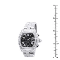 Cartier Roadster Diamond Watch For Men 17.99ct Fully Iced Out -Urban Jewels Shop custom cartier roadster diamond watch for men 1799ct fully iced out ruler
