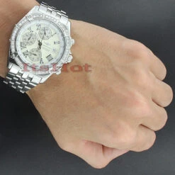 Diamond Breitling Watch 2.8ct -Urban Jewels Shop custom diamond breitling watch luxury mens watches 28ct 3