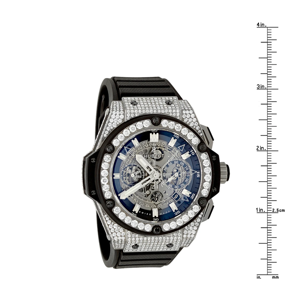 Diamond Hublot King Power Skeleton Dial Titanium Men's Watch 7.75ct 4 Diamond Hublot King Power Skeleton Dial Titanium Men's Watch 7.75ct - Image 4