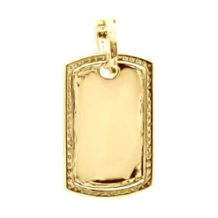 Dog Tags 10K Yellow Gold Diamond Pendant Can Be Engraved -Urban Jewels Shop custom dog tags gold diamond pendant can be engraved p 35694 backye