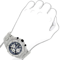 43mm Iced Out Diamond Audemars Piguet Royal Oak Offshore Men's Watch 21.75ct -Urban Jewels Shop custom iced out diamond audemars piguet royal oak offshore mens watch 18ct bod