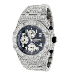 43mm Iced Out Diamond Audemars Piguet Royal Oak Offshore Men's Watch 21.75ct