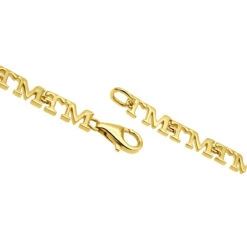 Custom Initials Bracelet For Men And Women 14K Yellow Gold -Urban Jewels Shop custom initials bracelet for men and women solid 14k gold clasp yellow