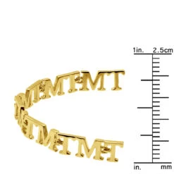 Custom Initials Bracelet For Men And Women 14K Yellow Gold -Urban Jewels Shop custom initials bracelet for men and women solid 14k gold ruler yellow