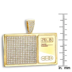 10K Yellow Gold Diamond Digital Scale Men's Pendant 4ct -Urban Jewels Shop custom jewelry 10k gold diamond digital scale mens pendant 4ct rulerye