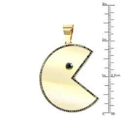 Large Diamond Pacman Pendant For Men 14K Yellow Gold 2 Carat 11 Large Diamond Pacman Pendant For Men 14K Yellow Gold 2 Carat -Urban Jewels Shop custom jewelry large diamond pacman pendant for men in 14k gold 2 carat rulerye